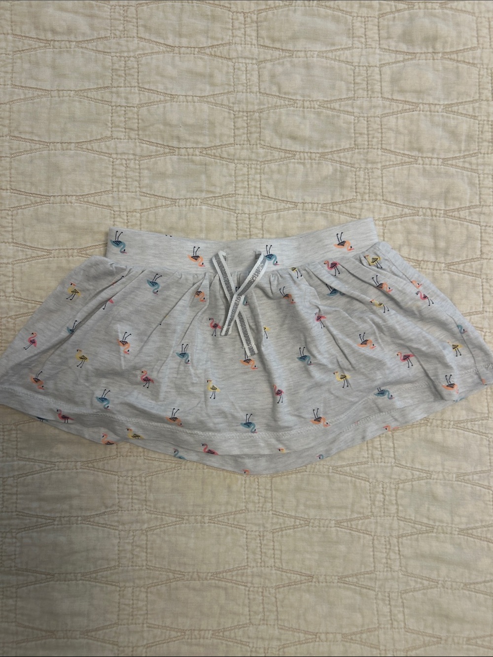 Oshkosh Light Gray Skort with Colorful Flamingo Print